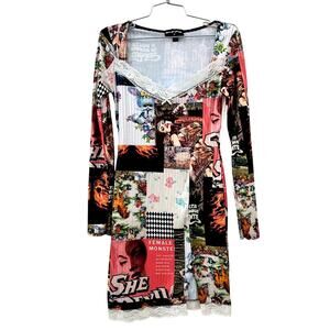 New girl order Y2K style patchwork dress